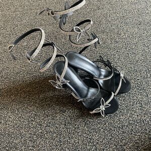 Elegant Black and Silver Women's Heels